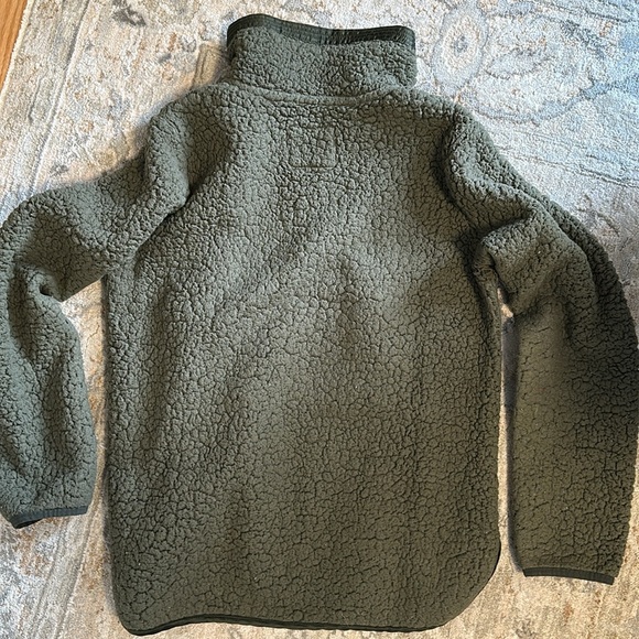 Abercrombie & Fitch Olive Green Shearling Sweatshirt - Picture 3 of 3